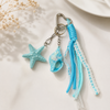 Aesthetic Ocean Star & Seashell Keychain with Ribbon Lanyard