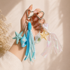 Aesthetic Ocean Star & Seashell Keychain with Ribbon Lanyard