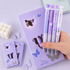 Aesthetic Purple Dream Butterfly Retractable Gel Pen Set Of 4