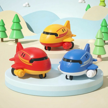 Mini Cartoon Push and Run Airplane Toy