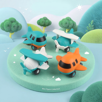 Cute 3D Aeroplane Push and Run Toy Car