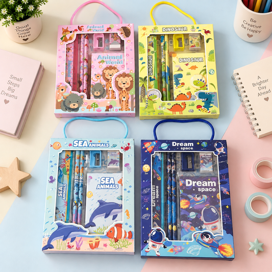All-in-One Creative Kids Stationery Gift Pack with Carry Handle