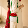 Handmade Crochet Rose Bouquet Pouch | Elegant Floral Accessory for Return Gifts