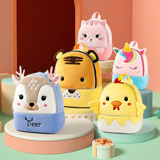 Ultra-Soft 3D Plush Animal Toddler School Bag