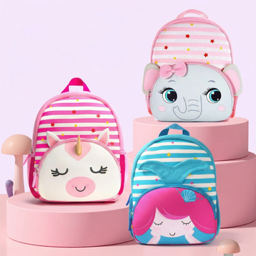 Cute 3D Striped Animal Toddler School Bag