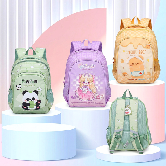 Cute Cartoon Panda, Princess & Bear Kids School Bag