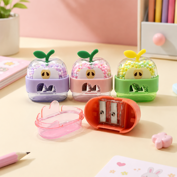 Cartoon Apple Dual-Hole Pencil Sharpener
