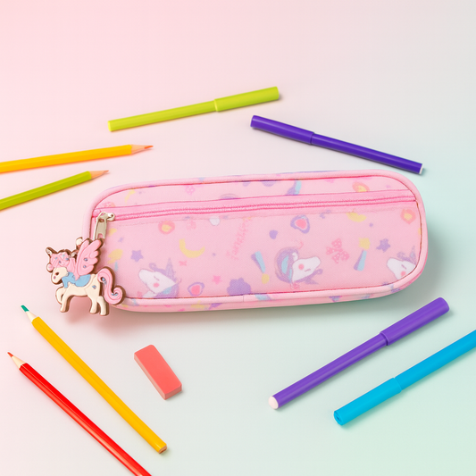 Unicorn Magic Pencil Pouch 🦄 | Premium Fabric + Cute Charm