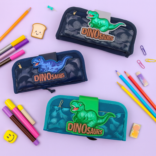 Dino Multi-Compartment Pencil & Pen Pouch | Organizer