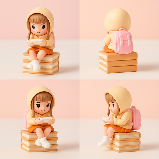 Charming Little Scholar Miniature Figurine