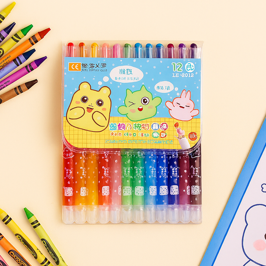 Twist-Up Magic 12-Color Rotating Crayon Set