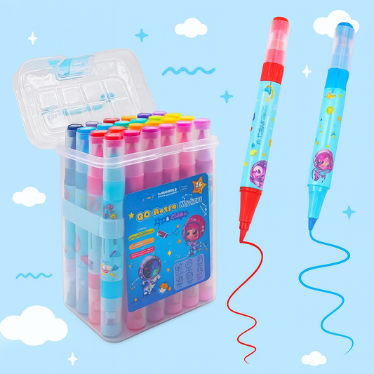 Space & Unicorn 24 Colors Space Theme Dual-Tip Sketch Markers