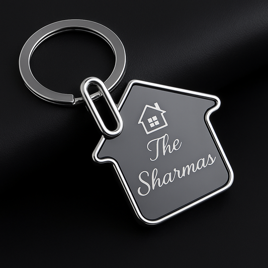 Personalized House Shape Keychain