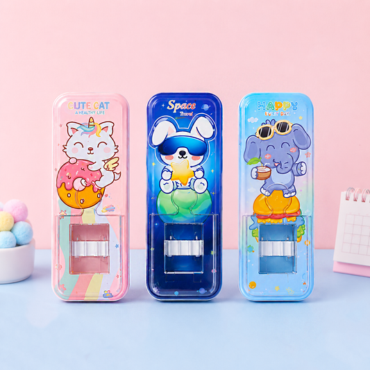 Kawaii Animal Double-Layer Metal Compass Box