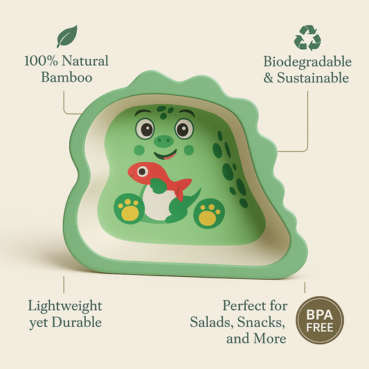 Dino Bamboo Fiber Bowl – Eco-Friendly & Fun!