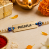 Personalized Evil Eye Metal Rakhi for Brother | Laser Engraved Personalized Name Rakhi