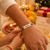 Personalized Evil Eye Metal Rakhi for Brother | Laser Engraved Personalized Name Rakhi