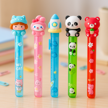 Fun & Functional 3D Push-Pull Sliding Pen-Shaped Erasers