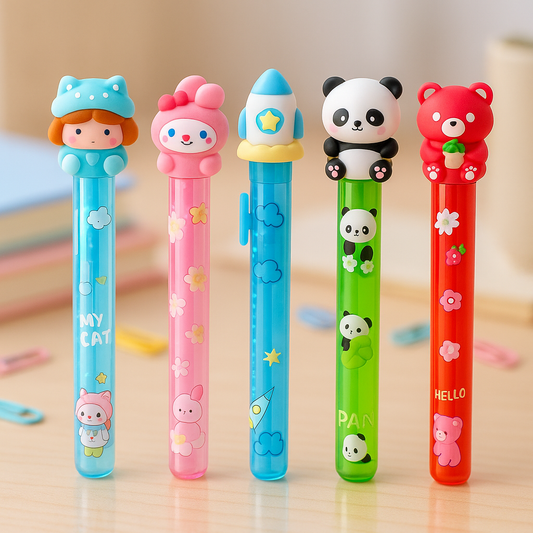 Fun & Functional 3D Push-Pull Sliding Pen-Shaped Erasers