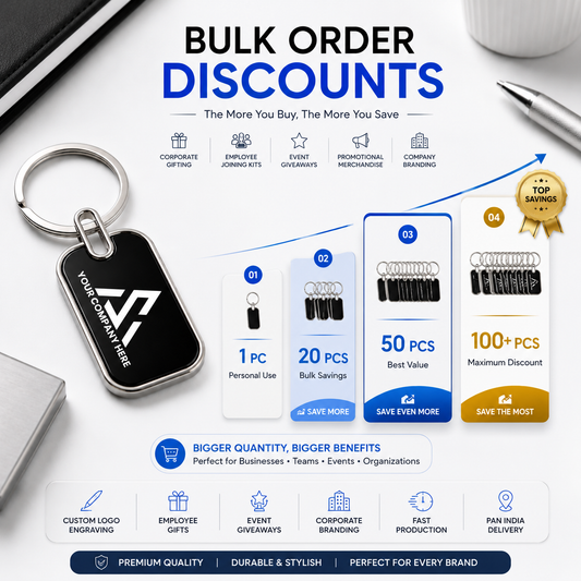 Custom Engraved Keychain for Companies | Logo & Name Printing