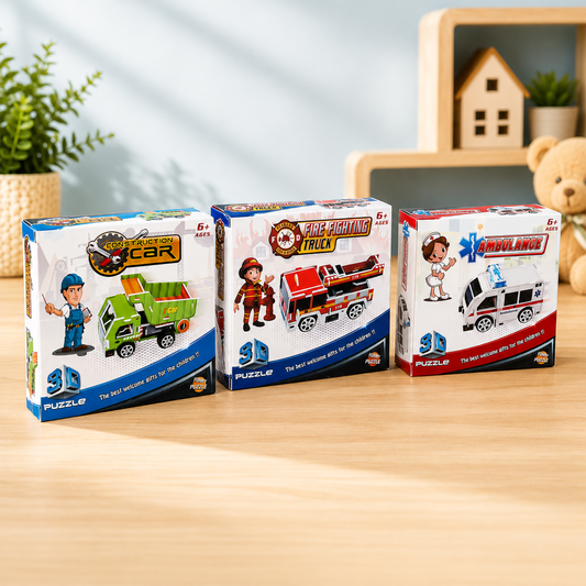 Children's 3D DIY Puzzle Vehicle Collection