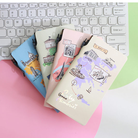 City Memories Travel Journal & Notebook with Pen | 6.5 x 14.5 cm Mini Pocket Diary
