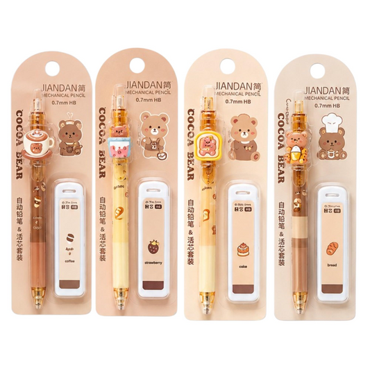 Cocoa Bear Mechanical Pencil Set with Refills