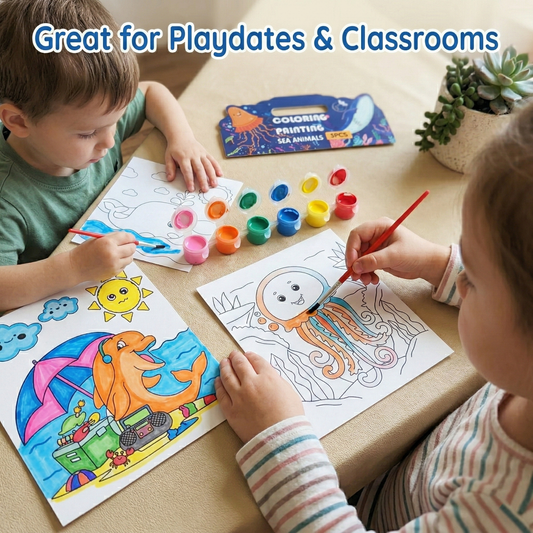 Kids DIY Painting Craft Kit with 6 Paints & Brush