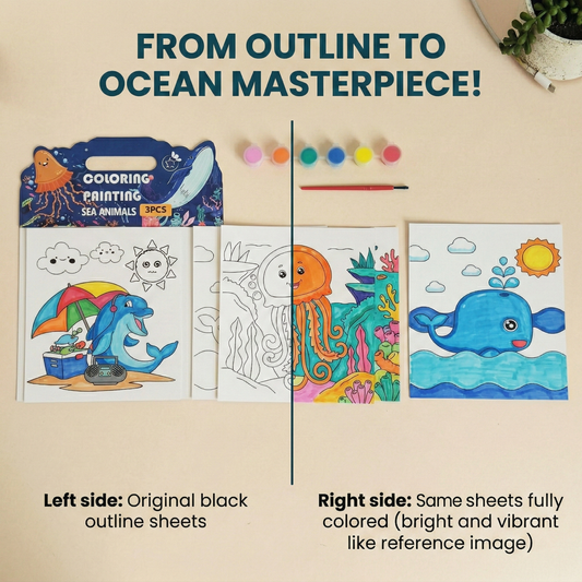 Kids DIY Painting Craft Kit with 6 Paints & Brush