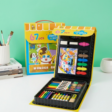67 Pcs Wonder Bag Art Kit – Kids Comic World Drawing Set
