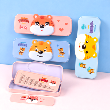 Kawaii 3D Tiger 2-in-1 Metal Compass Box
