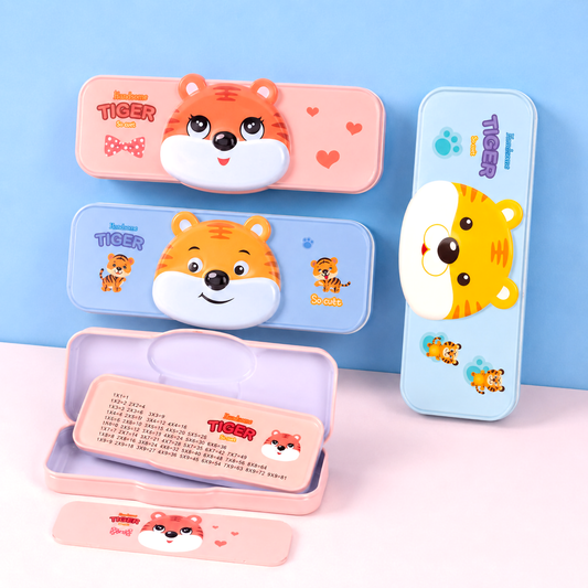 Kawaii 3D Tiger 2-in-1 Metal Compass Box