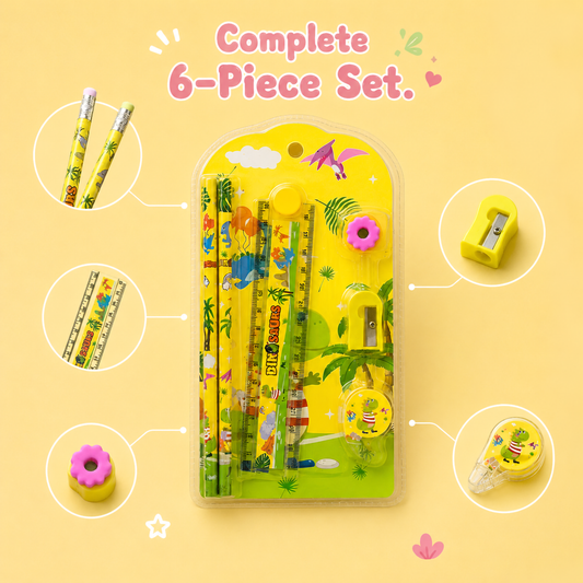 Complete 6-in-1 Kids Stationery Gift Set - Perfect Birthday Party Return Favor