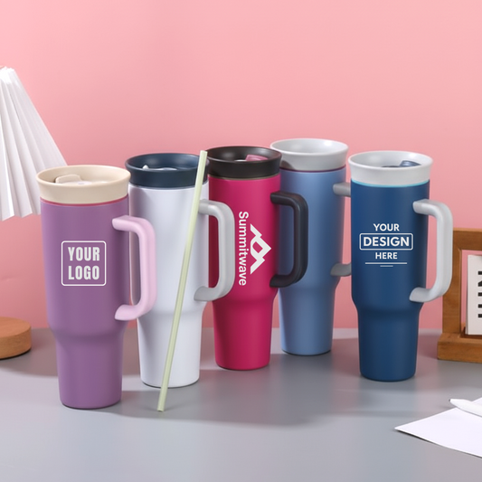 1175ml Insulated Tumbler with Handle & Straw – Perfect for Corporate Gifting