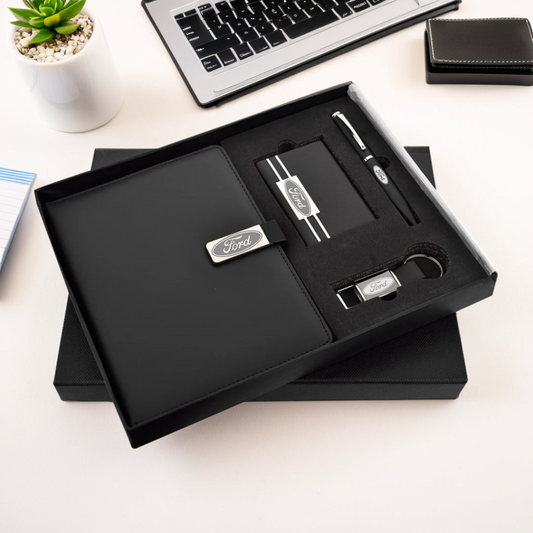 Luxury Executive Gift Set with Diary, Pen, Keychain & Cardholder – Ideal Corporate Gift