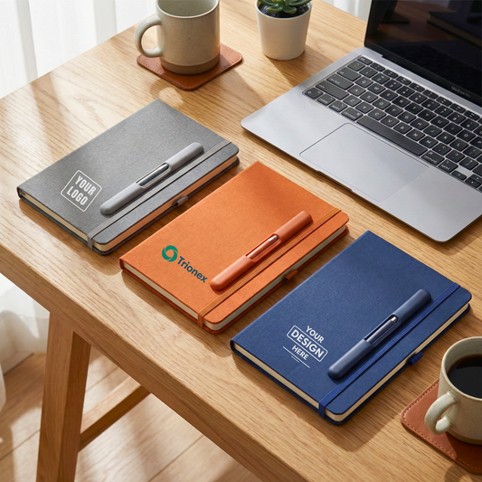 Professional A5 Notebook & Pen with Built-in Pen Slot | Corporate Gifts