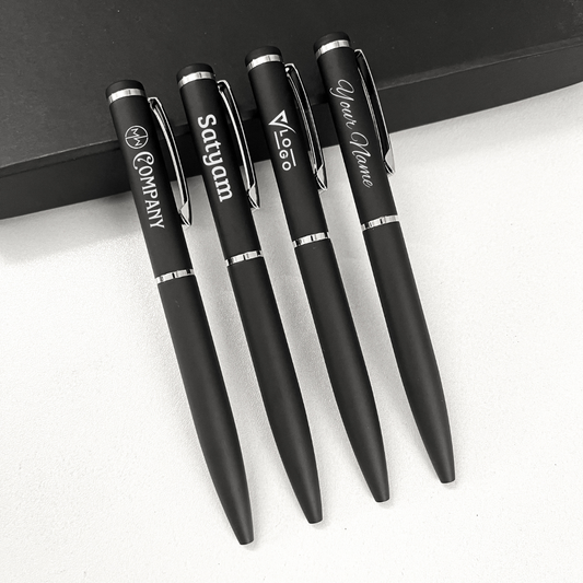 Executive Matte Black Pen – Silver Accents | Corporate Gifting