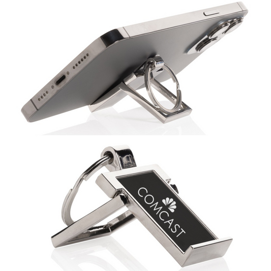 2-in-1 Metal Keychain + Mobile Stand – Sleek & Handy