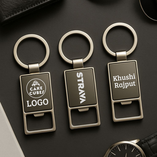 2-in-1 Sleek Metal Keychain with Built-in Bottle Opener