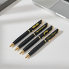 Glossy Black & Gold Personalised Pen | Engraved Name - Logo Corporate Gift