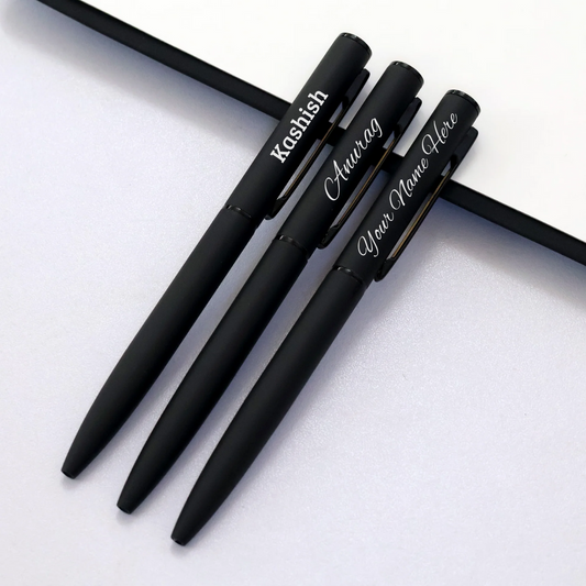 Personalized Sleek Black Ball Pen - Corporate Gifts, Personal Use