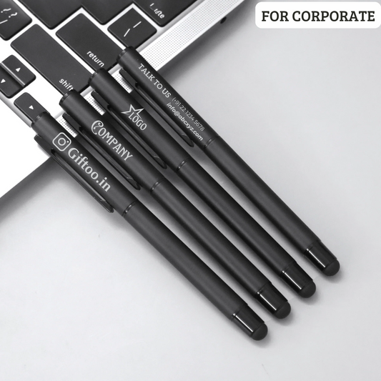 Personalized Sleek Matte Black Pen and Stylus - Corporate, Personal Gift