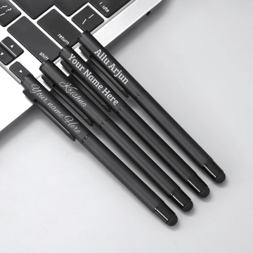 Personalized Sleek Matte Black Pen and Stylus - Corporate, Personal Gift