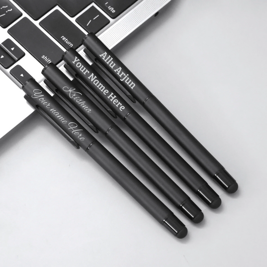 Personalized Sleek Matte Black Pen and Stylus - Corporate, Personal Gift