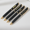 Glossy Black & Gold Personalised Pen | Engraved Name - Logo Corporate Gift