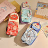 Yummy Aesthetic Grid Contrasting Color Small Pencil Case with Detachable Patch