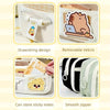 Multi-Layer Canvas Pencil Pouch with Cartoon Patch and Zipper Compartments | Cute Aesthetic Pencil Pouch