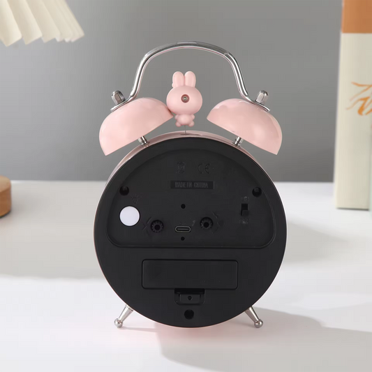 Cute Animal Alarm Clock – Night Light Twin Bell Clock for Kids