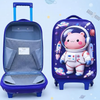 Cute Astronaut Bear Kids Travel Suitcase – 3D Cartoon Rolling Trolley Bag