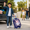 Cute Astronaut Bear Kids Travel Suitcase – 3D Cartoon Rolling Trolley Bag